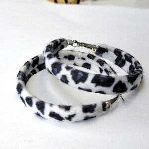 Leopard Print Earrings Animal Print Fuzzy Earrings